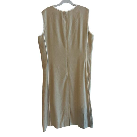 Brooks Brothers Fully Lined Linen Cream Shift Dress Preppy Capsule Size 8 - Picture 2 of 6